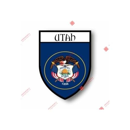 Personality Stickers Decal Souvenir Vinyl Car Shield City Flag World Crest Usa Utah Car Decal Decoration Laptop