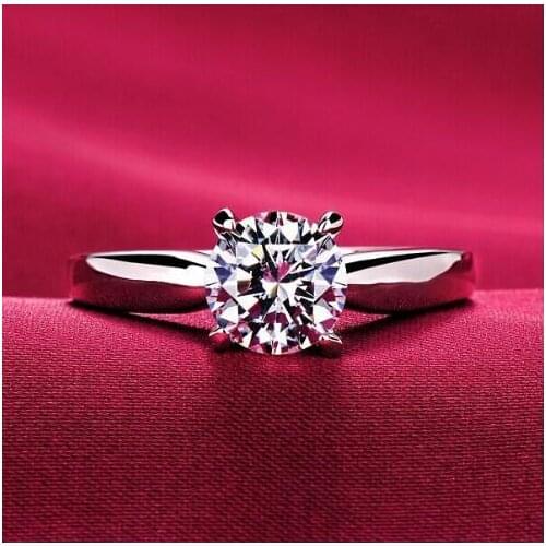 Forever Love Classic Wedding Band Rings Rose 4 Prong Round Sparkling AAA CZ Dia Rings Jewelry