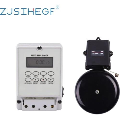 Auto Bell Ring Timer Controller School Bell 220V ZYT08 With 80 Times One Day 6/8/10/12 Inch