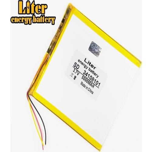 Li-po 3 wire 34108101 3.7V 5000mah tablet battery brand tablet gm lithium polymer battery