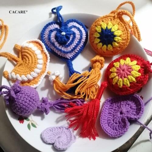 Fashion Ethnic Necklace for Women Kids Handmade Crochet Sachet Necklace Jewelry Statement F1187 Perfume Satchel Wasit Bag Decor