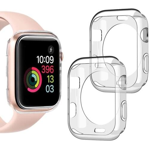 2Pcs Soft Case For Apple Watch Band 38mm 40mm 42mm 44mm Transparent Case For iWatch SE 6 5 4 3 2 1 Band Bumper Protector Cover