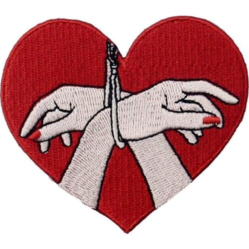 Heart Hands Embroidery Patches Love Sex and Dream Badge Ladies Applique Accessories Decoration Iron on Clothing Bags Hats Custom
