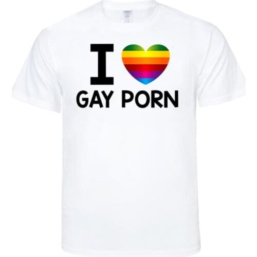 New Summer Hot Mans I LOVE GAY PORN T Shirts Men O-neck Fashion Printed Hip-Hop Tee Camisetas Clothing Casual Top