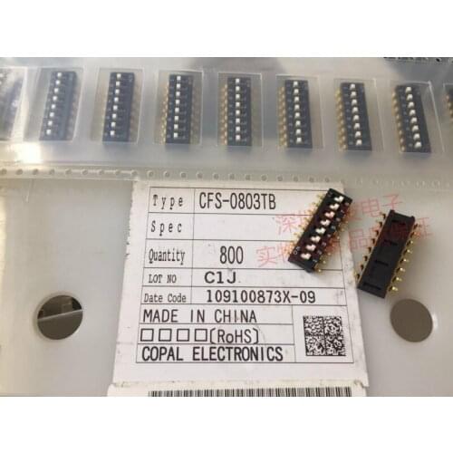 Original new 100% CFS-0803TB gold-plated foot 2.54mm dial switch 8 bit encoded 8P patch SMD