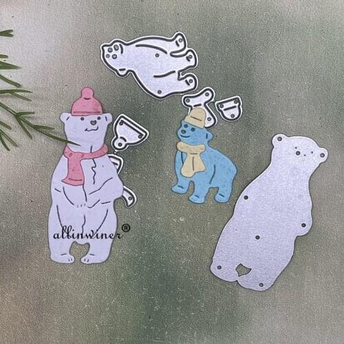 Christmas hat bear Metal Cutting Dies Stencils Die Cut for DIY Scrapbooking Album Paper Card Embossing