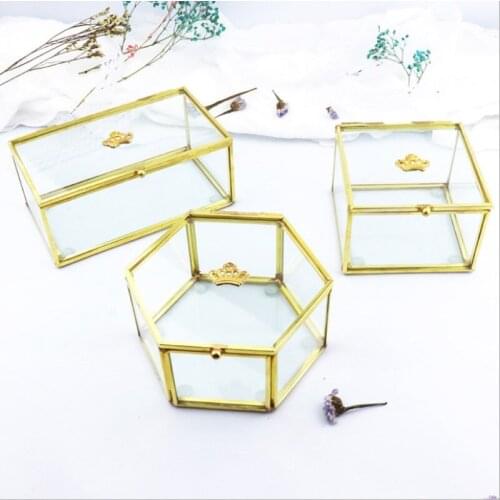 Jewelry Box Glass Copper Storage Box Jewelry Yongsheng Flower Glass Flower Room Fleshy Micro Landscape Home Decoration