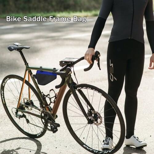 Bicycle Frame Front Tube Bag MTB Triangle Pouch Frame Holder Bag Hook-and-loop Installation Ample Storage Space