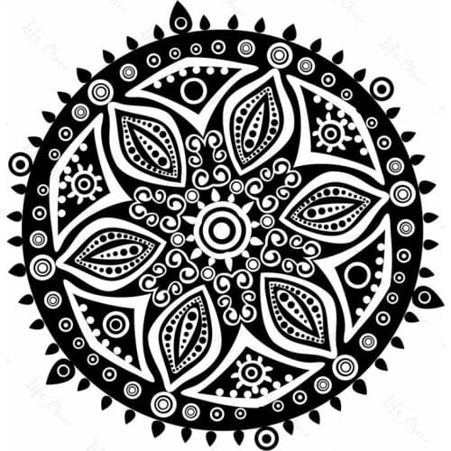 Yoga Mandala Flower Religious Wallpaper Bedroom Living Room Home Decoration Exquisite Wall Decals Removable Mural Vinyl Stickers