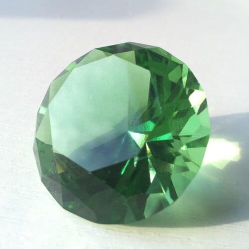 1pcs 50mm Green Multi-faceted Crystal wedding Diamond jewel Paperweight Party Wedding Decorations Centerpiece