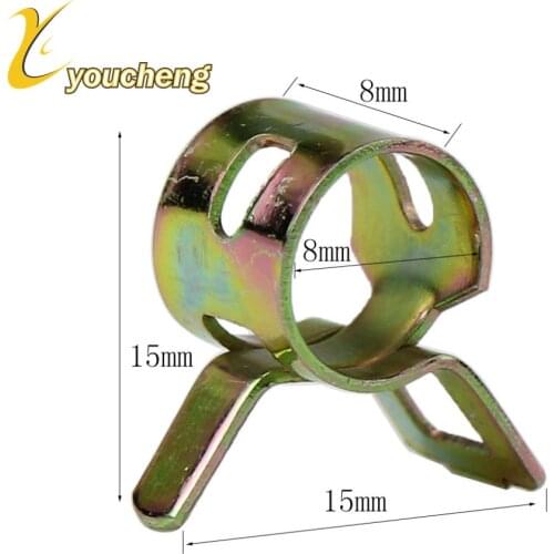 10pcs 8mm Spring Clip Vacuum Fuel Hose Line Silicone Pipe Air Tube Band Clamps Fastener Motorcycle YGJ-B10
