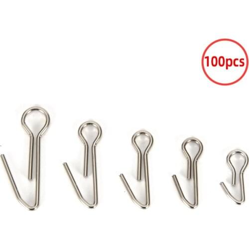 100Pcs Stainless Steel Fishing connector Pins for Soft Lure Bait Hook Fishing Head Lead Accessories Fishing Centering Pins