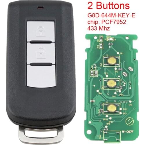 433Mhz 2 Button Smart Remote Key with PCF7952 Chip FCC: G8D-644M-KEY-E Fit for Mitsubishi Outlander Sport ASX