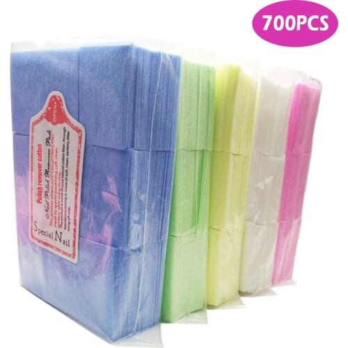 700 Pcs/Bag Nail Polish Remover Wipes Cleaning Lint Free Paper Erase Pad Clean Cotton Soak off Remover Manicure Nail Art Tool