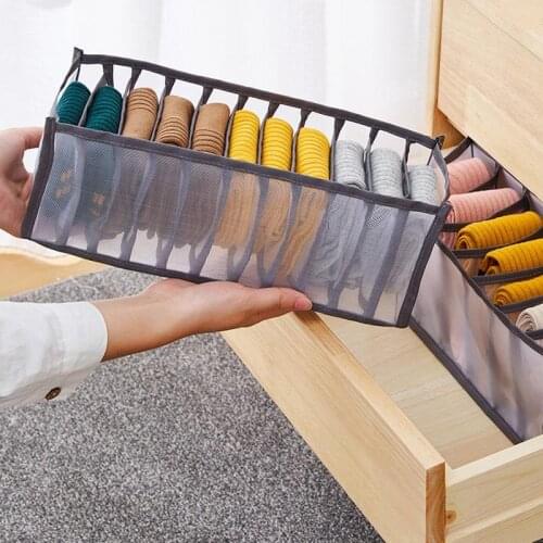 Multi-size Foldable Storage Boxes Underwear Closet Drawer Divider Lidded Closet Organizer Storage Box For Ties Socks Bra Bedroom