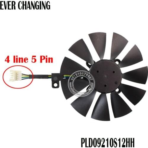 Free Shipping PLD09210S12HH 87mm 12V 0.40A 4Wire 5Pin For ASUS STRIX GTX960 GTX970 Graphics Card Cooler Cooling Fan