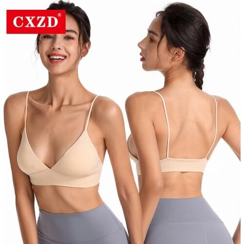 CXZD Backless Strapless Bra Push Up Plus Size Women Underwear Soft Thin Seamless Bra Deep V Bralette Wire Free Sexy Lingerie