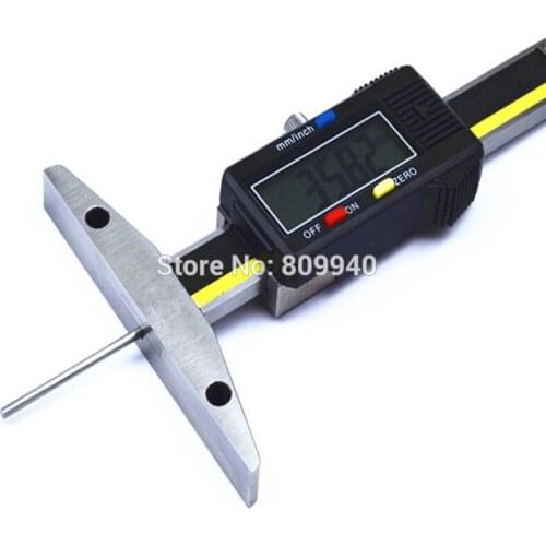0-50mm 0-100mm 0-150mm 0.01mm Digital Depth Gauge with Slim Rod Electronic Tire Tread Depth Gauge Thin Rod Caliper