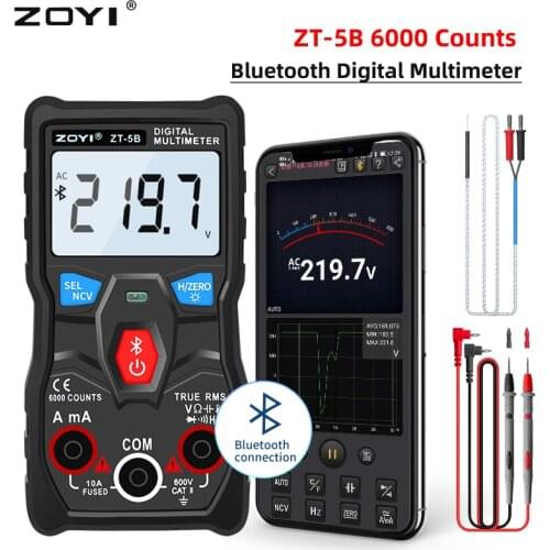 ZOYI Digital Multimeter ZT-5B Professional Meter AC/DC Voltmeter Ammeter Accurate tester Electrician tools Bluetooth connect APP