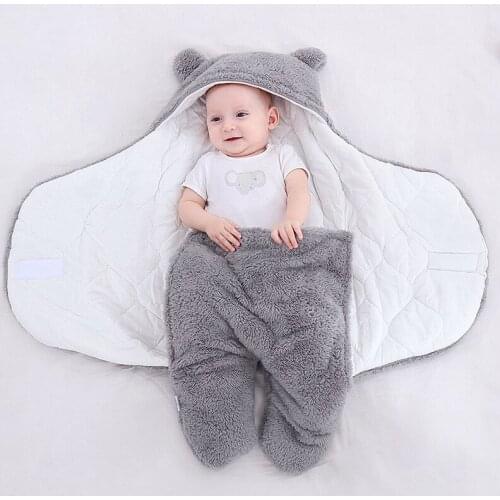 Baby Sleeping Bag Ultra-Soft Fluffy Fleece Newborn Receiving Blanket Infant Boys Girls ClothesSleeping Nursery Wrap Swaddle