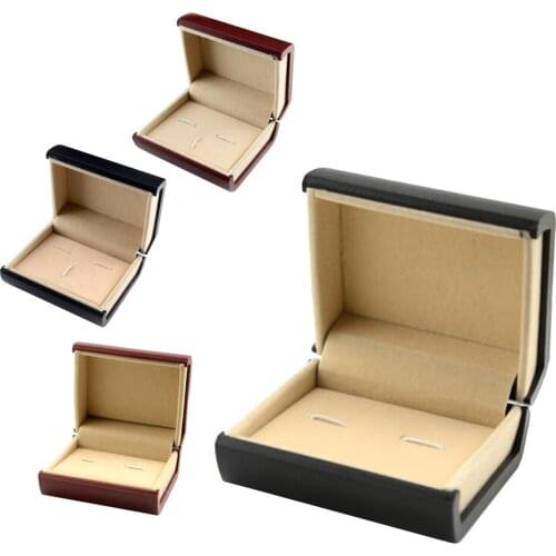 Classic Book Shape Wedding Business Elegant Storage Cufflinks Tie Clip Box