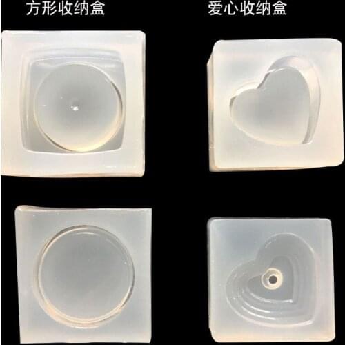 Glue drops love silicone mold square box base+cover jewelry storage box tool 16328