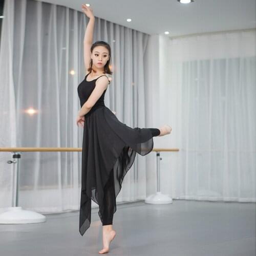 Latin Dance Tights trousers Lady Ballroom Tango culottes Cha Salsa rumba modern Dance wear costumes Flowy Chiffon Skirt pants