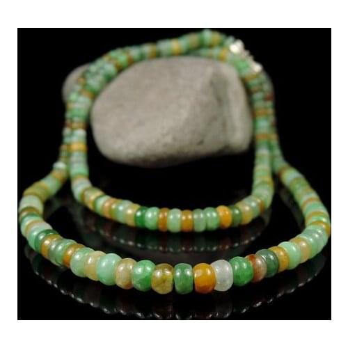 Icy Emerald Color Jadeite Beads Necklace Grade A