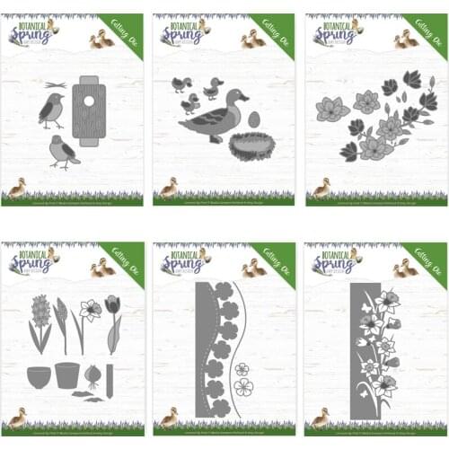Piggy Craft metal cutting dies cut die mold Spring duck bird flower leaf Scrapbook paper craft knife mould blade punch stencil