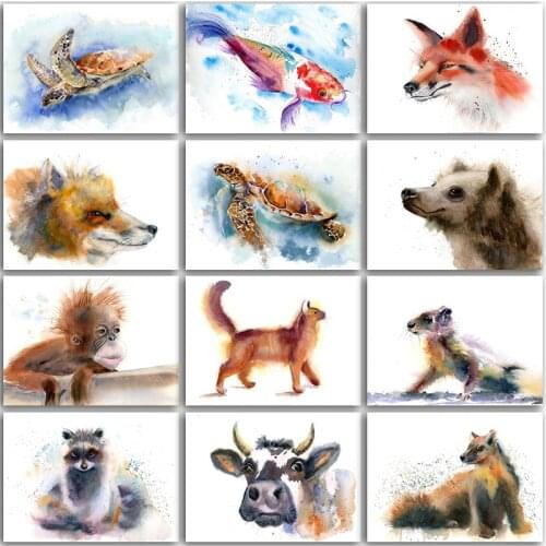 5D DIY Diamond Painting Kit Paint animal horse fish Fox orangutan Full Square&Round embroidery mosaic Cross stitch home decor