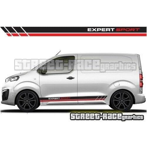 For x2 Peugeot Expert van 008 side racing stripes graphics stickers decals vinyl GTI