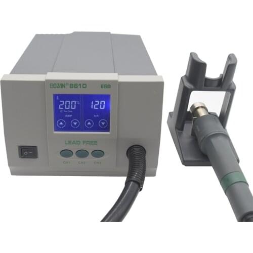 Adjustable temperature table gentle rotating air hot air table Mobile phone repair tool air gun nozzle BOZAN 861D AC220V