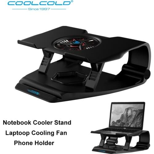 COOLCOLD Hollow Design Notebook Cooler Stand Single Led Cooling Fan Two USB Port Laptop Cooling Pad For 17inch Tablet Laptop