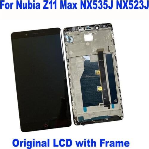 Original Good Glass Sensor LCD Display Touch Panel Screen Digitizer Assembly with Frame For ZTE Nubia Z11 Max NX535J NX523J