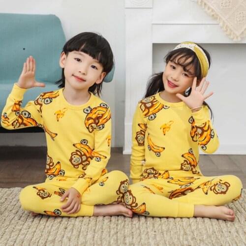 Kids Pajamas Sets Autumn Children Girls Boys Clothes Nightwear Pyjamas Kids Cartoon Full-sleeved Winter Nightgown Clothing Suit