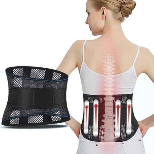 Adjustable Waist Trimmer Spine Support Posture Correction Belt Steel Plate Fitness Lumbar Back Brace Herniated Disc Sciatica