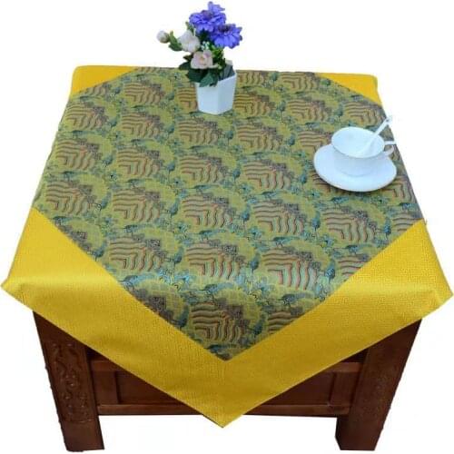 Custom Patchwork Luxury Decorative Small Cabinet Dust Cover Cloth Silk Satin Tea Tablecloths Bedside Table Dustproof Covers