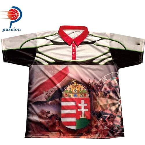 25 USD Each Hot Sale Fully Sublimation Printed Cool Design Unisex Dart Shirts