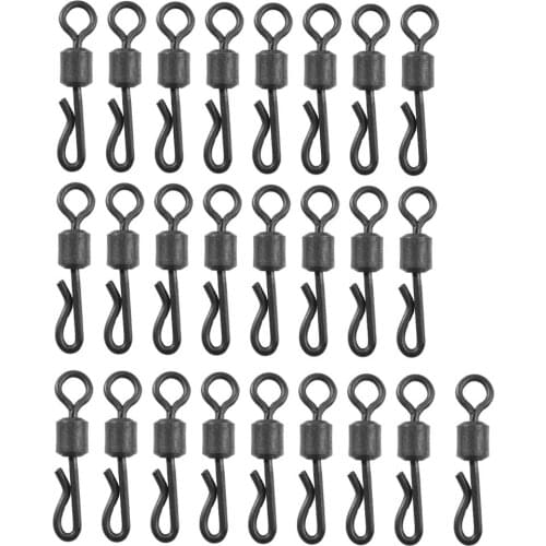 Fishing Connector Q-Shaped Bearing Swivel Quick Change Swivels For Carp Fishing Terminal Tackle Accessories 25pcs