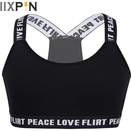 IIXPIN Girls Training Bra Buberty Growing Young Girls Cotton X-Shaped Back Sport Underwear Teenagers Student Camisole Ballet Bra