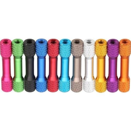 SULEVE New 10Pcs/Set M3AR5 M3 30mm Aluminum Alloy Knurled Standoff for FPV RC Multicolor Colorful Purple Red Green Black Pink