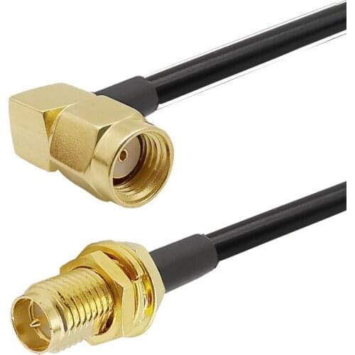 RP-SMA Male Right Angle to RP-SMA Female Audio Cables RG174 Antenna Extension Digital Coaxial Pigtail Cable 7/10/15/20/30/50CM