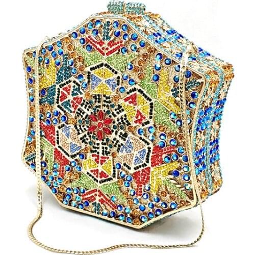 Fashion design clutches women evening party bag diamonds snow shape crystal purses crystal clutches bridal wedding party purse