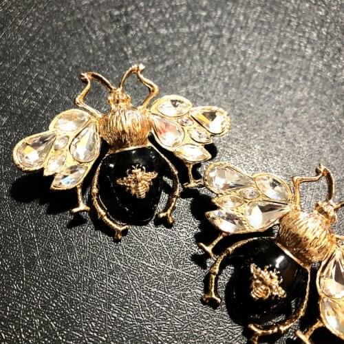 SHIFEEL 2020 Hot Sale Genuine Retro Personality Rhinestone Insect Bee Animal Earrings for Women Pendients Fine Jewelry Gift