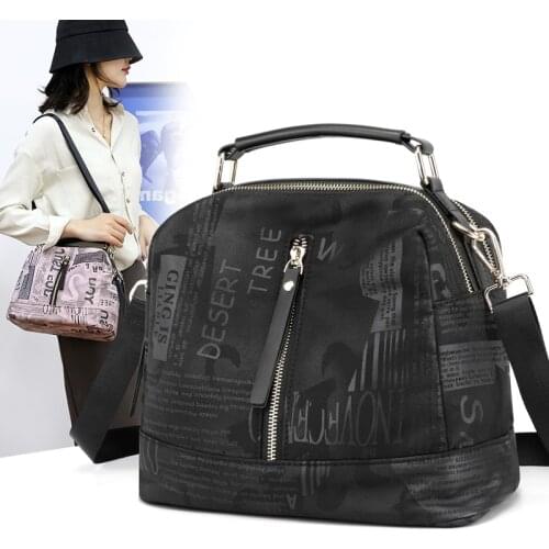 Women Totes Shoulder Bags Female nylon cloth Solid Color letter Handbag for Women Fashion Exquisite Shopping Bag Retro Casual