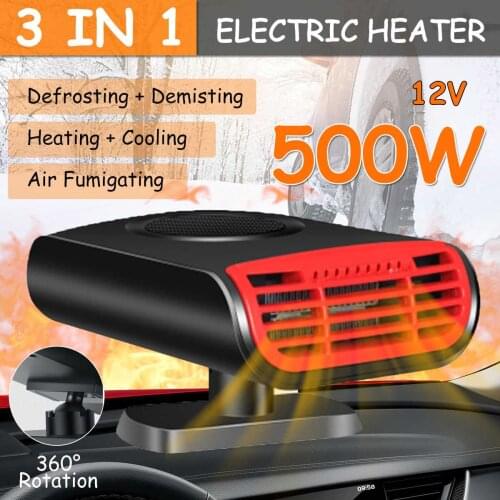 Winter Car Heater 500W 12V Car Interior Heating Cooling Accessories Fan Demister with Aroma Function Car Glass Defroster