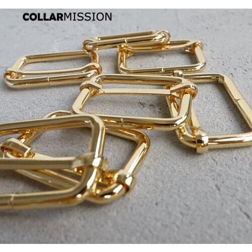 10pcs/lot Metal accessory adjustable buckle golden 30mm webbing sewing backpack Strap bag plated metal adjuster LXK30J