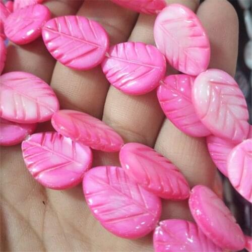 20pcs white craving shell beads mother of pearl leaf shape shell strings 15x20mm diy beads accessories top fashion items