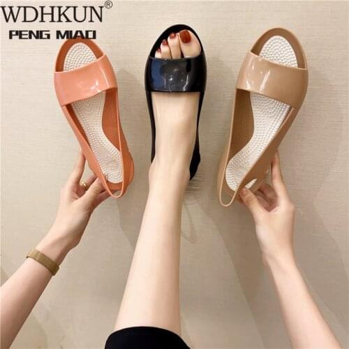 2021 Summer New Style Sandals Women Beach Shoes Breathable Hole Shoes Open Toe Fish Mouth Jelly Shoes Women Shoes