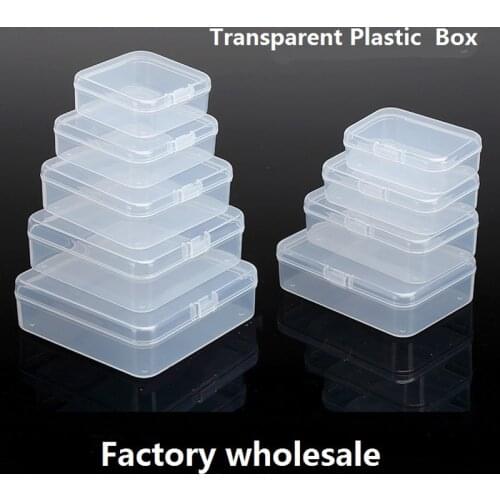 300pcs Many sizes Transparent Plastic Jewelry Storage Boxes Beads Ring Box earrings Case necklace Organizer Make-up Table Box